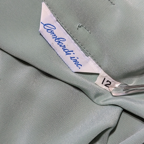 Vintage Light Teal Button Neck Wrap Long Sleeve Size 12 - Picture 6 of 6